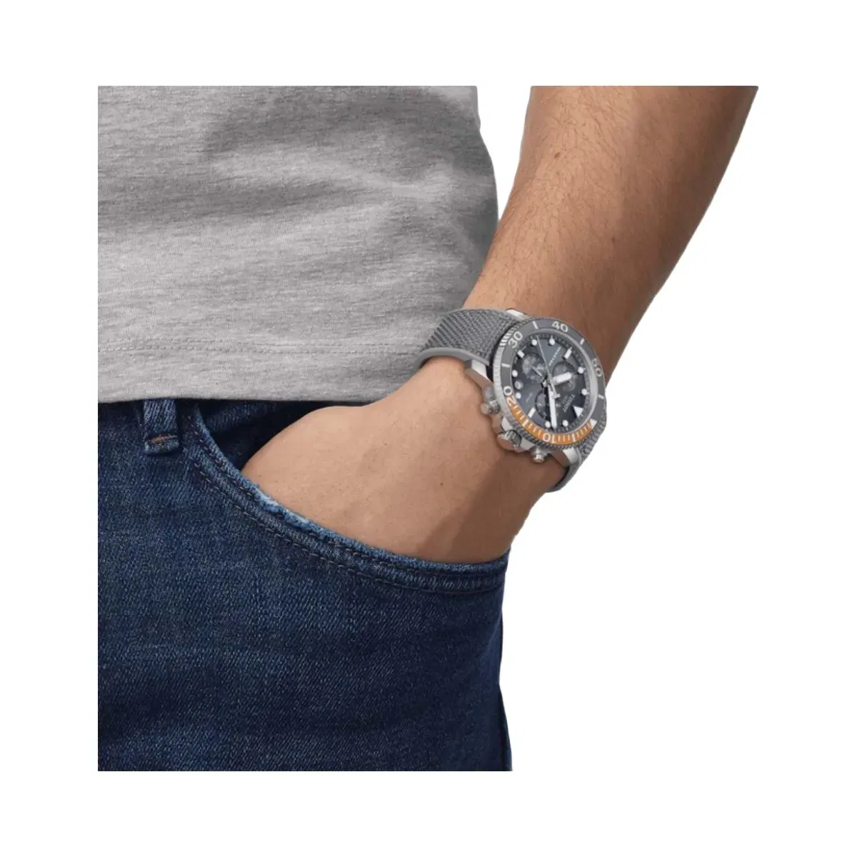 Tissot Seastar 1000 Men Quartz Black Dial Chronograph Silicone Watch T1204171708101