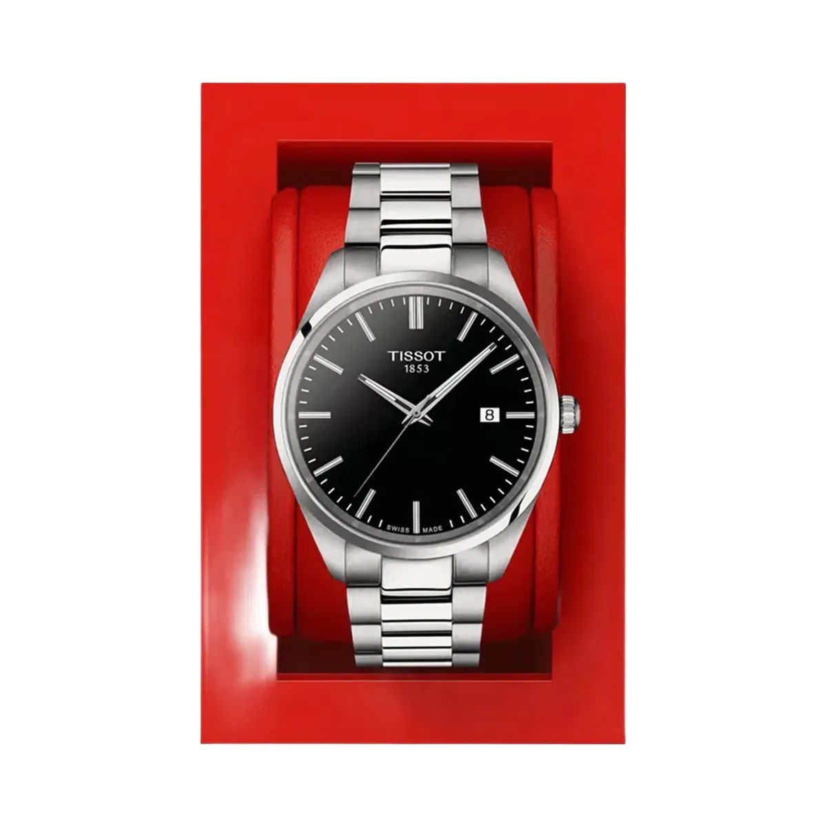 Tissot PR 100 Men Quartz Black Dial Analog Stainless Steel Watch T1504101105100