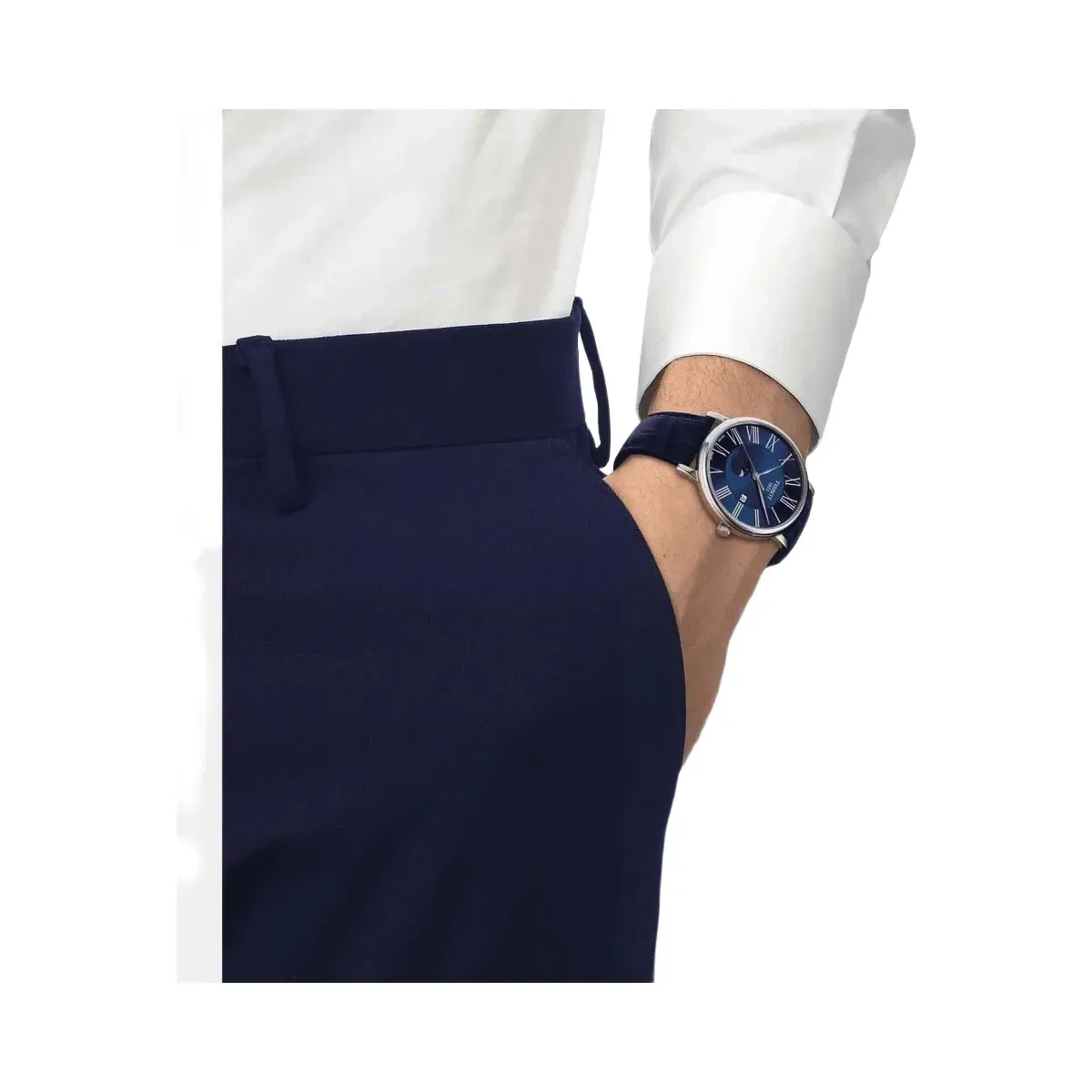 Tissot Carson Men Quartz Blue Dial Analog Leather Watch T1224231604300
