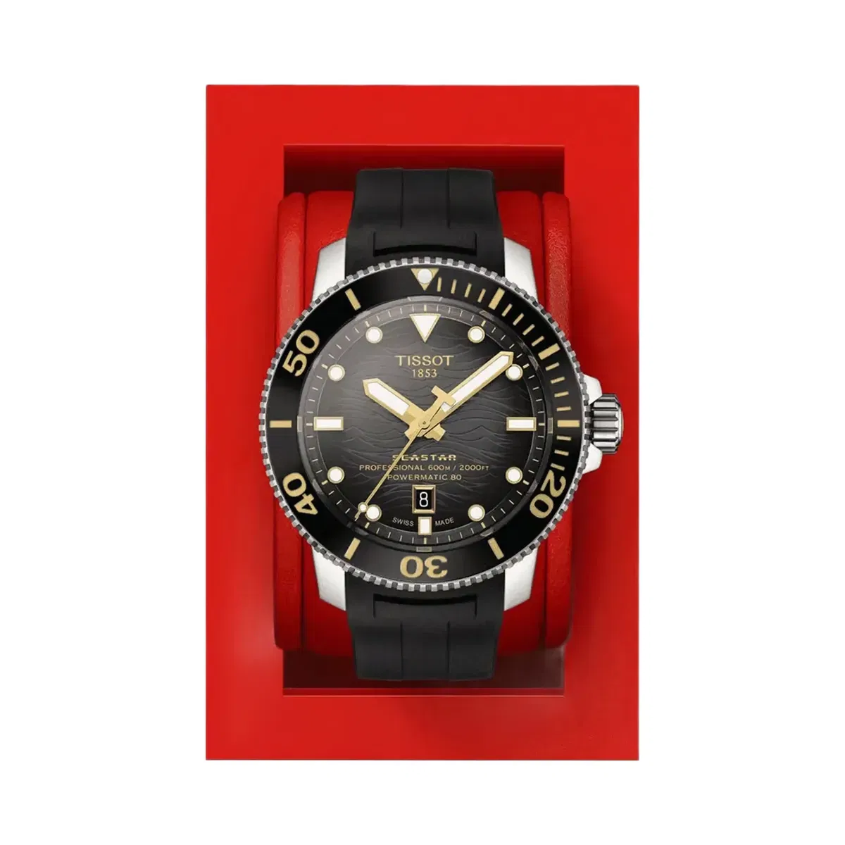 Tissot Seastar 2000 Men Automatic Multicolour Dial Analog Rubber Watch T1206071744101