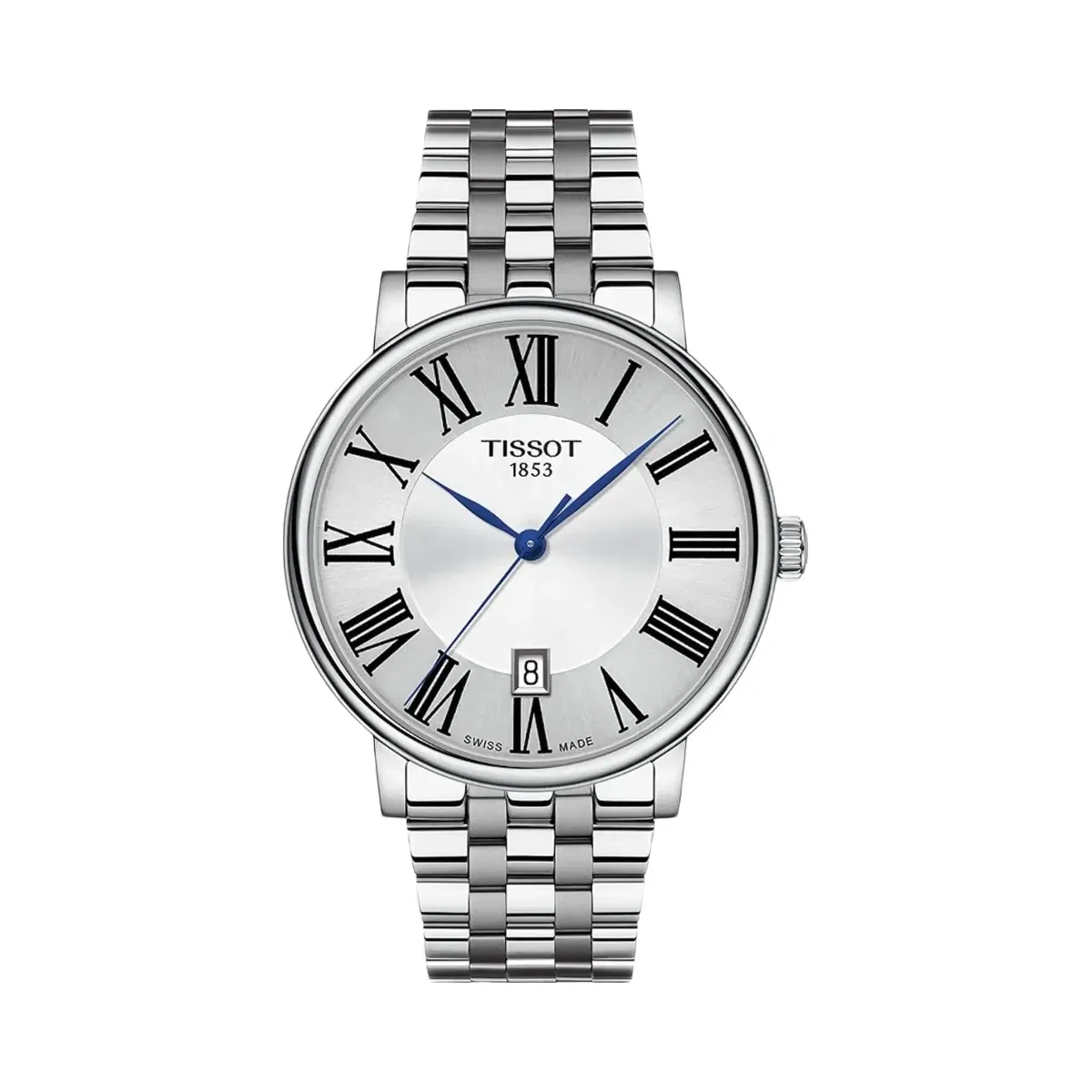 Tissot Carson Men Quartz Silver Dial Analog Stainless Steel Watch T1224101103300
