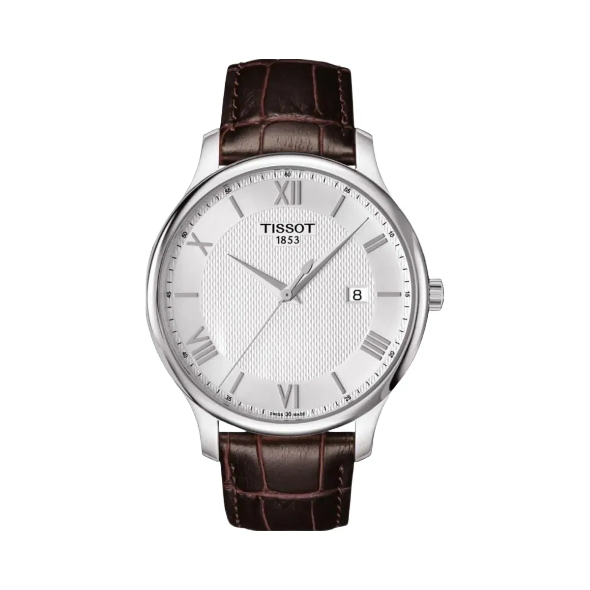 Tissot Tradition Men Quartz Silver Dial Analog Leather Watch T0636101603800