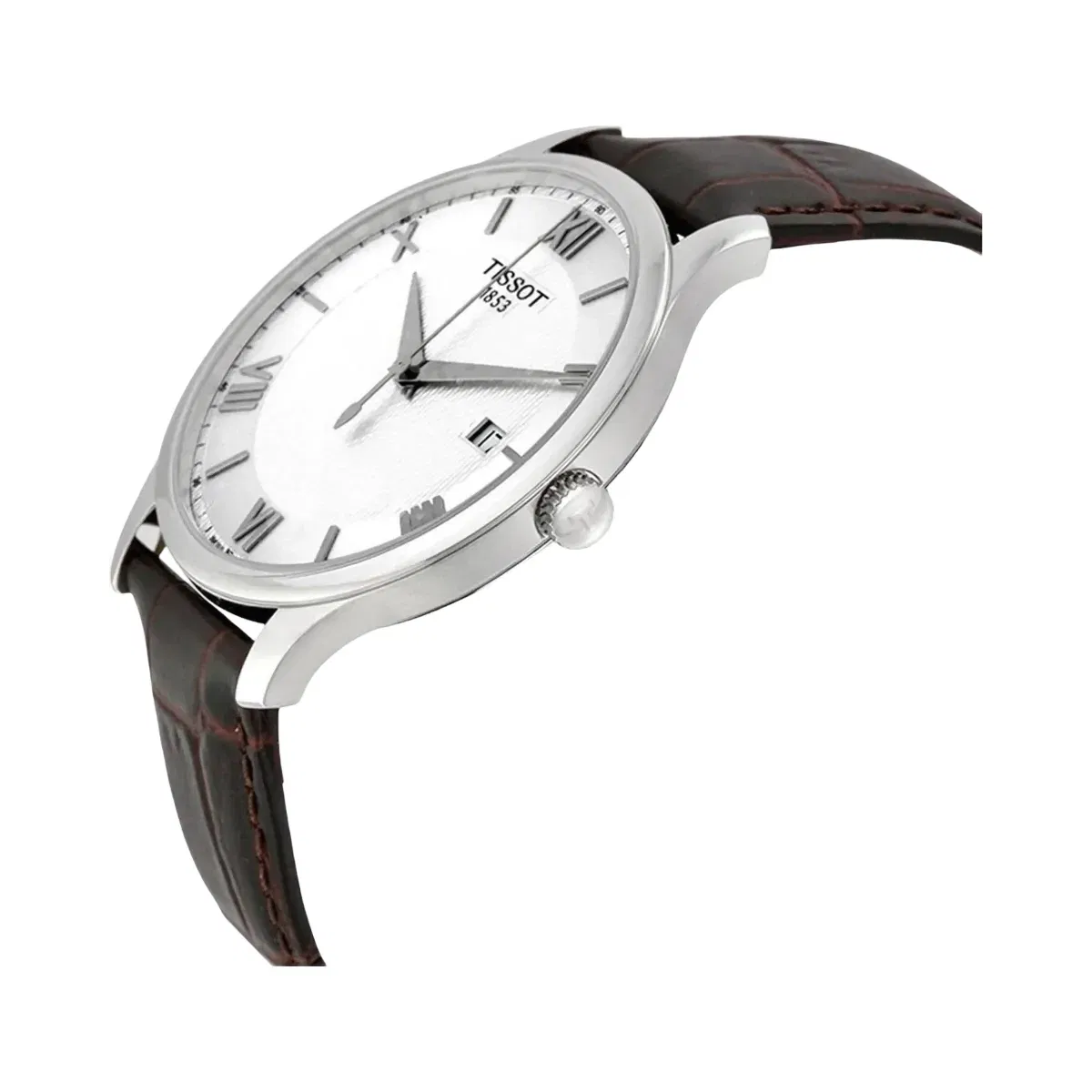 Tissot Tradition Men Quartz Silver Dial Analog Leather Watch T0636101603800