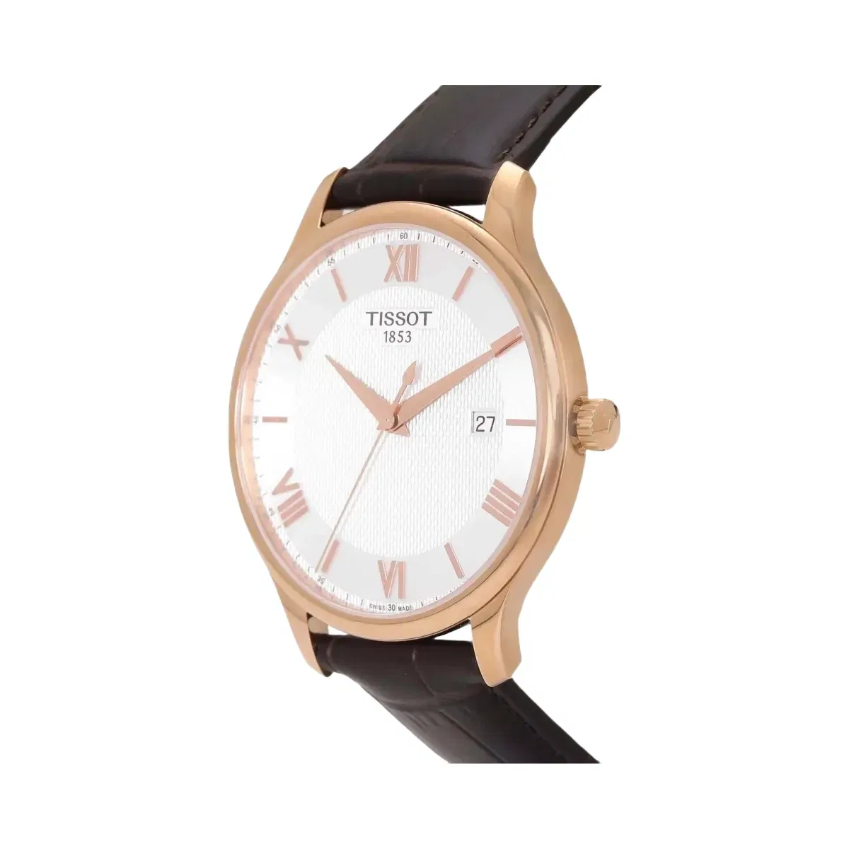 Tissot Tradition Men Quartz Silver Dial Analog Leather Watch T0636103603800