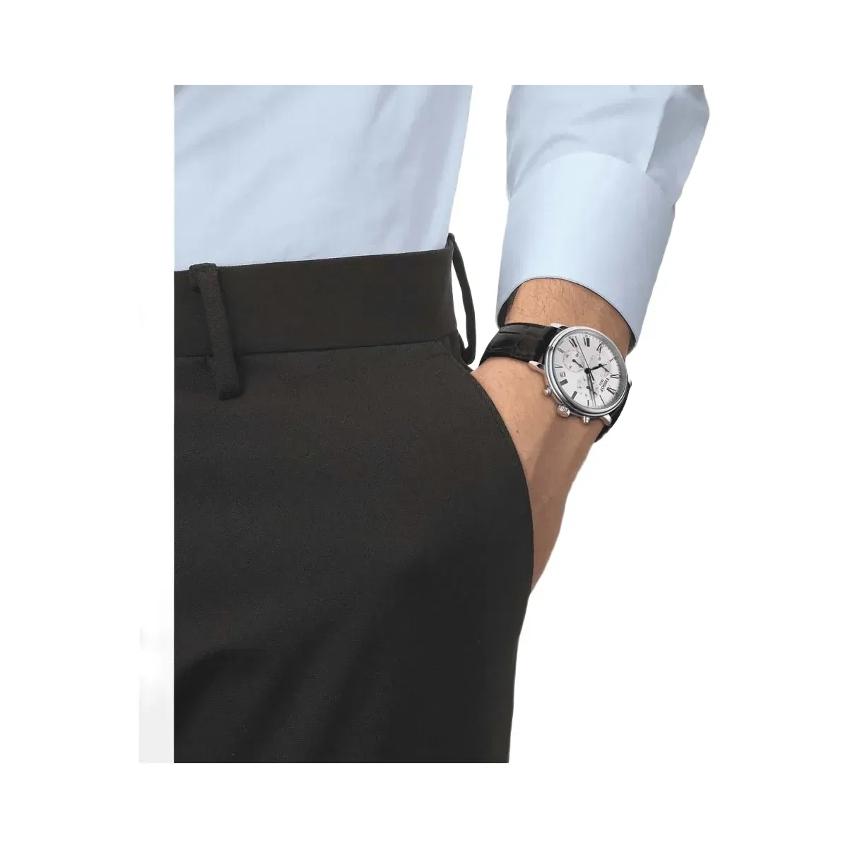 Tissot Carson Men Quartz Silver Dial Chronograph Leather Watch T1224171603300