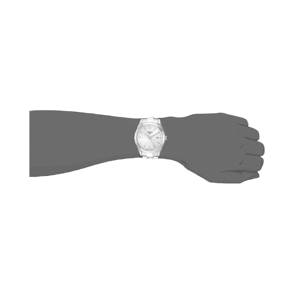 Tissot Gentleman Men Quartz Silver Dial Analog Stainless Steel Watch T1274101103100