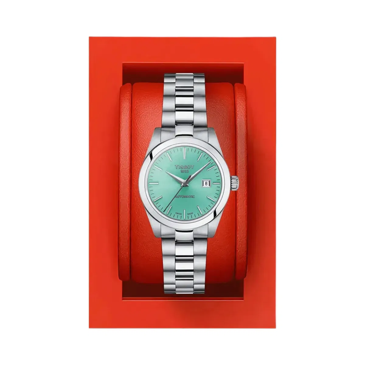 Tissot T-My Lady Women Automatic Green Dial Analog Stainless Steel Watch T1320071109100