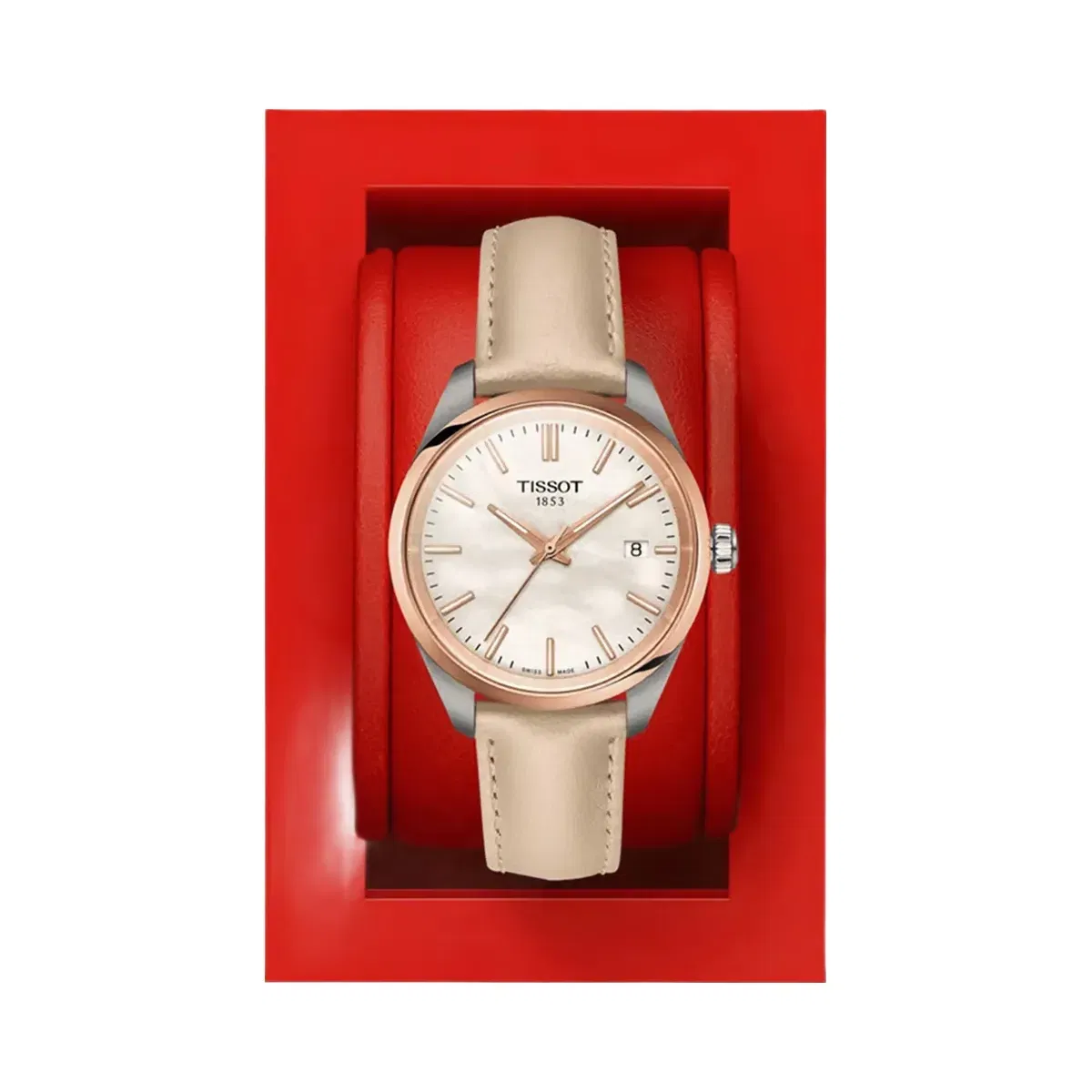Tissot PR 100 Women Quartz Mother Of Pearl Dial Analog Leather Watch T1502102611100