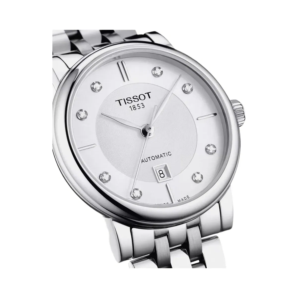 Tissot Carson Women Automatic Silver Dial Analog Stainless Steel Watch T1222071103600
