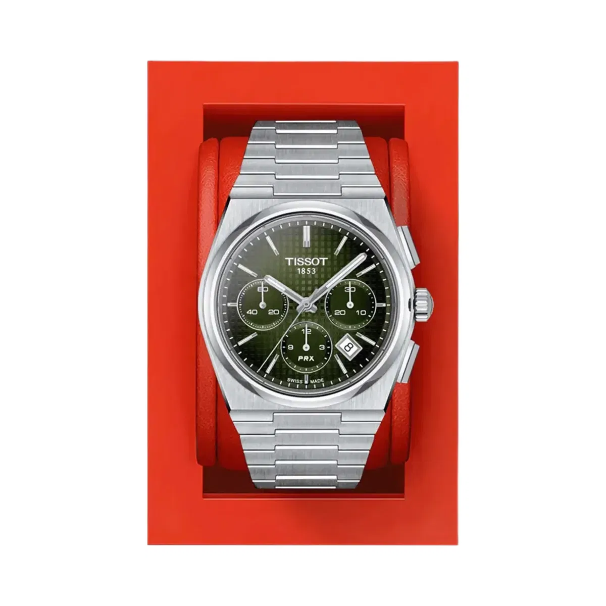 Tissot PRX Men Automatic Green Dial Chronograph Stainless Steel Watch T1374271109100