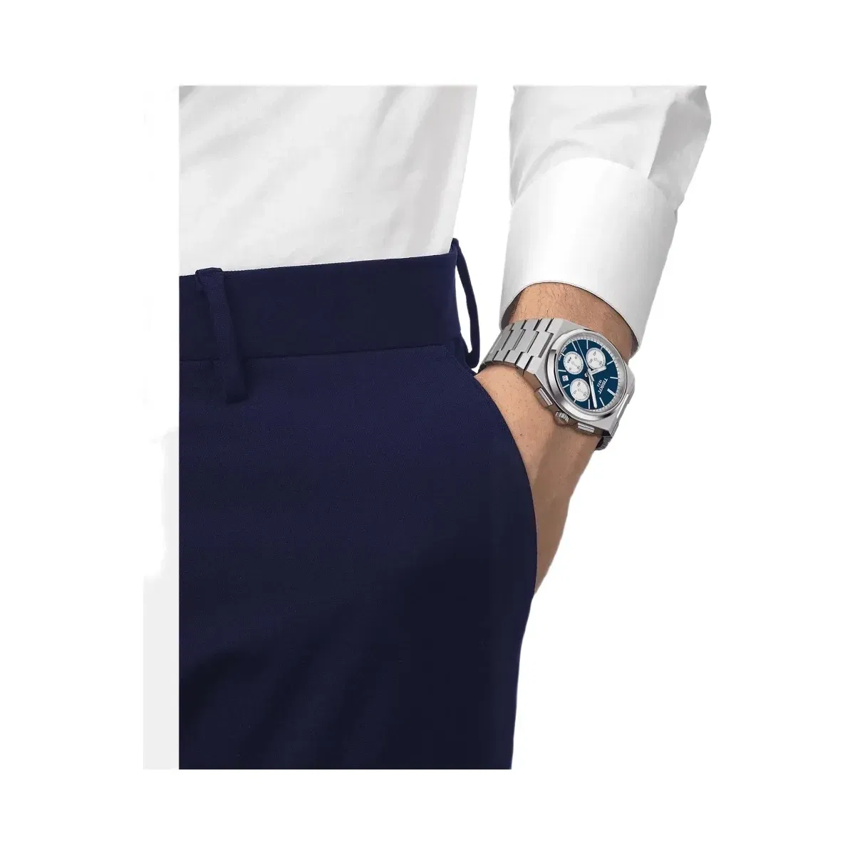 Tissot PRX Men Automatic Blue Dial Chronograph Stainless Steel Watch T1374271104100