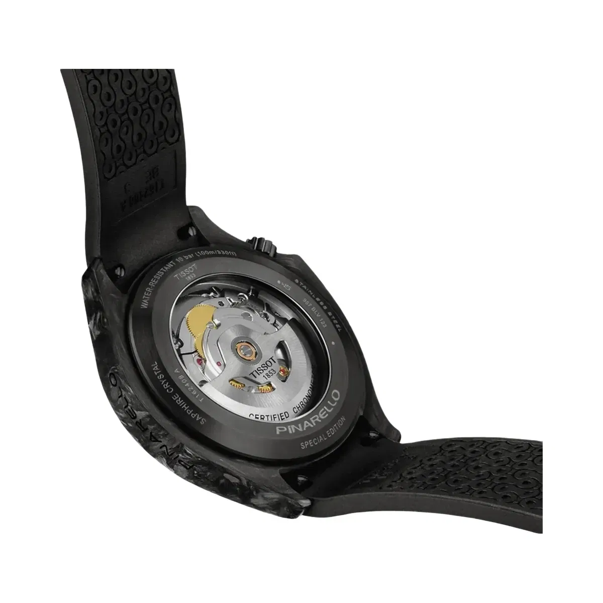 Tissot Pinarello Men Automatic Grey Dial Analog Rubber Watch T1624089706100