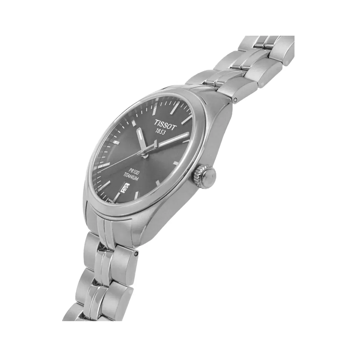 Tissot PR 100 Men Quartz Grey Dial Analog Stainless Steel Watch T1014104406100
