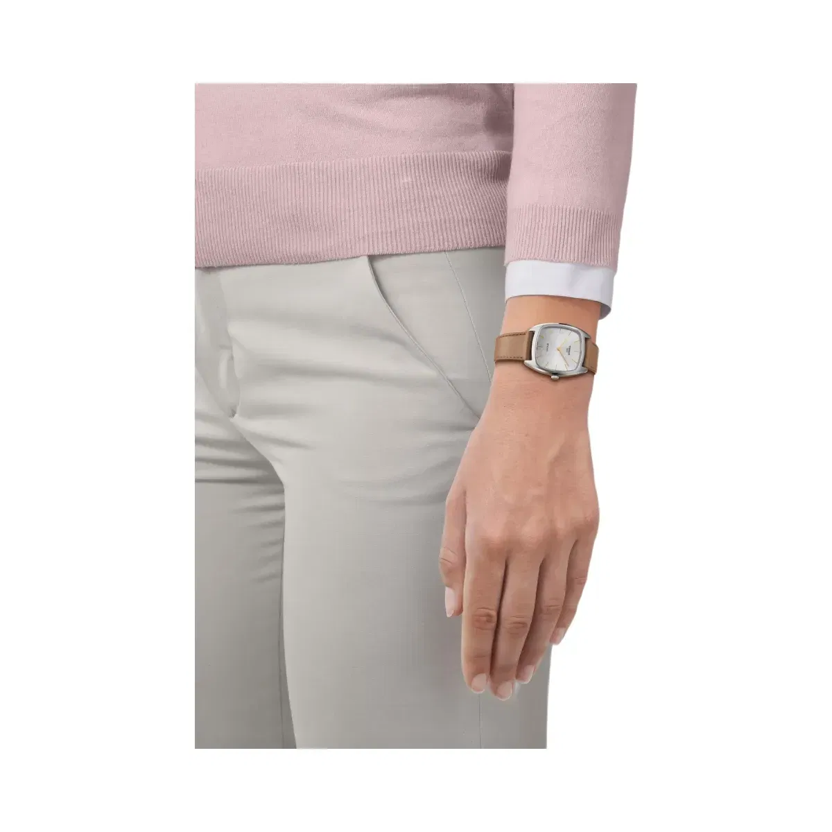 Tissot Stylist Unisex Quartz Silver Dial Analog Leather Watch T1599091603100