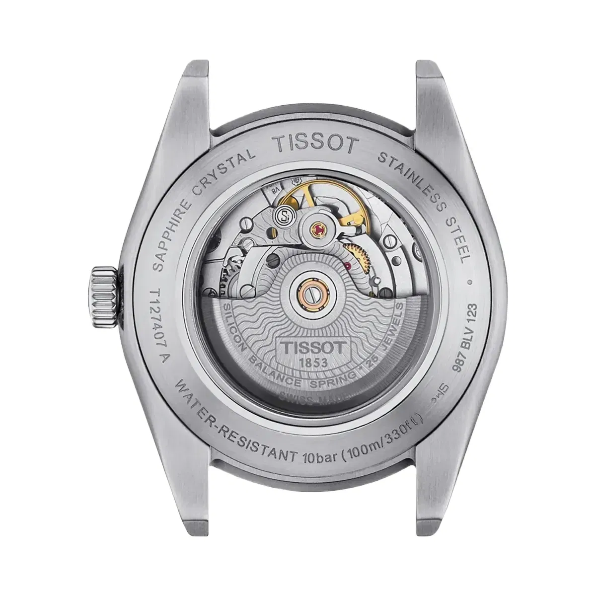 Tissot Gentleman Men Quartz Silver Dial Analog Leather Watch T1274071603101