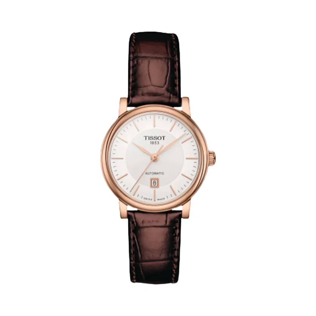 Tissot Men Automatic Silver Dial Leather Watch T1222073603100