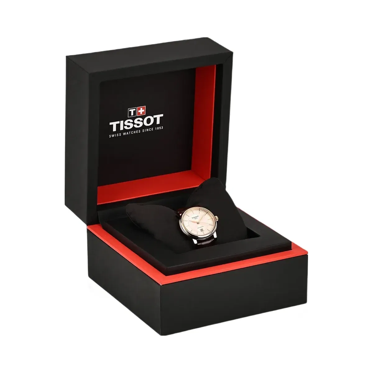 Tissot Men Automatic Silver Dial Leather Watch T1222073603100