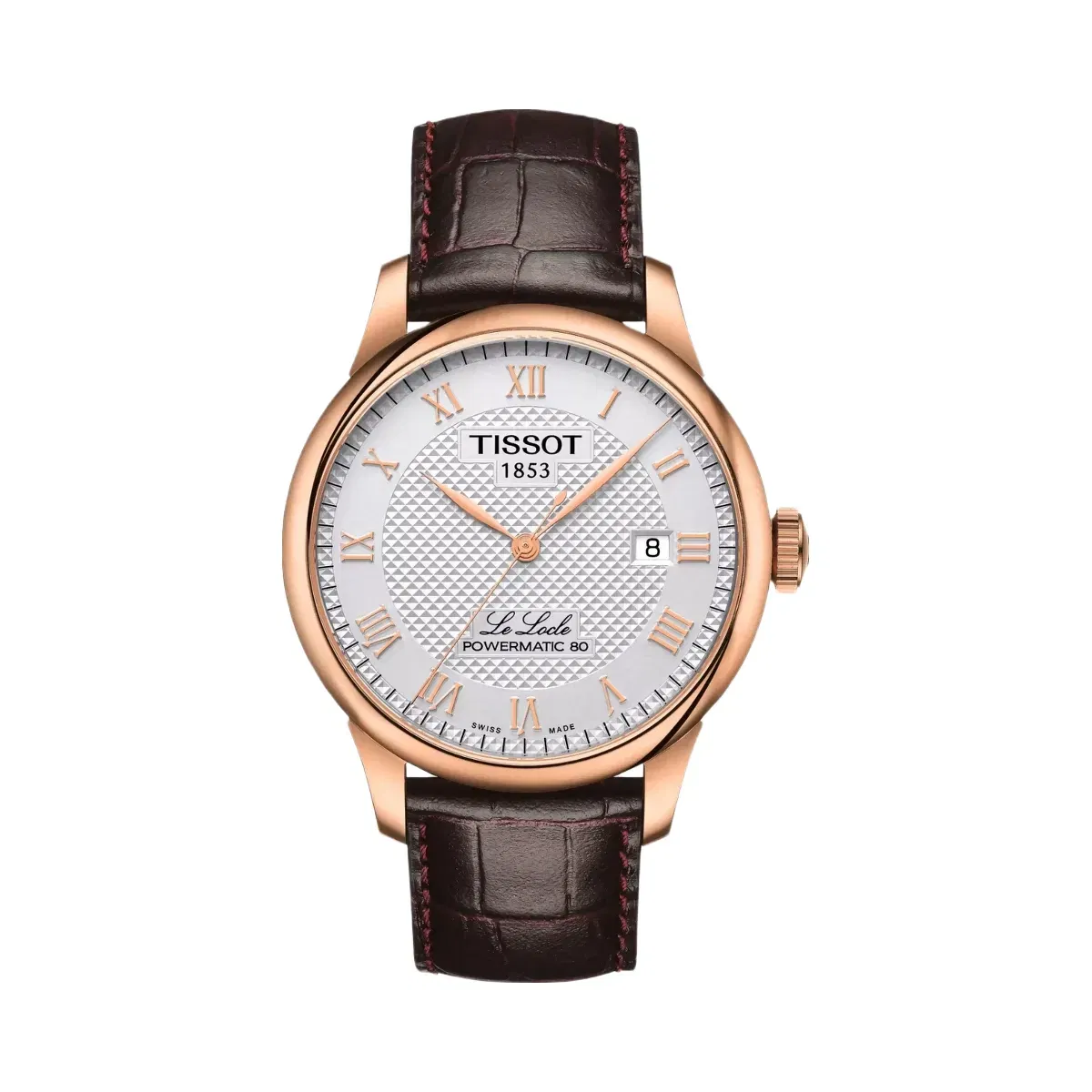 Tissot Le Locle Men Automatic Silver Dial Analog Leather Watch T0064073603300