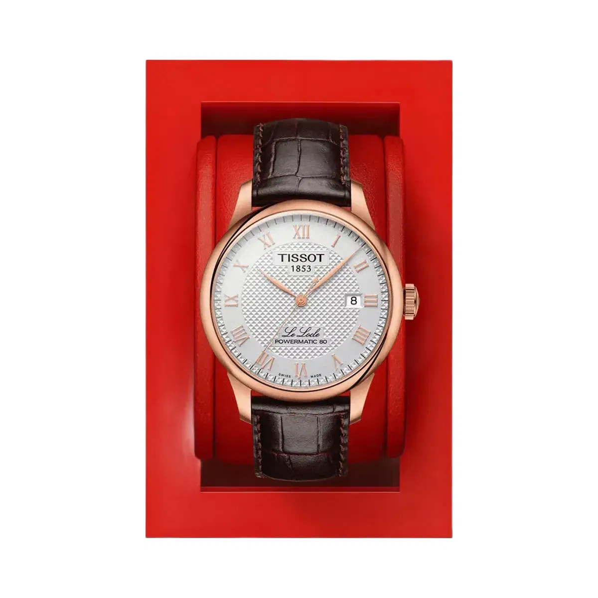 Tissot Le Locle Men Automatic Silver Dial Analog Leather Watch T0064073603300