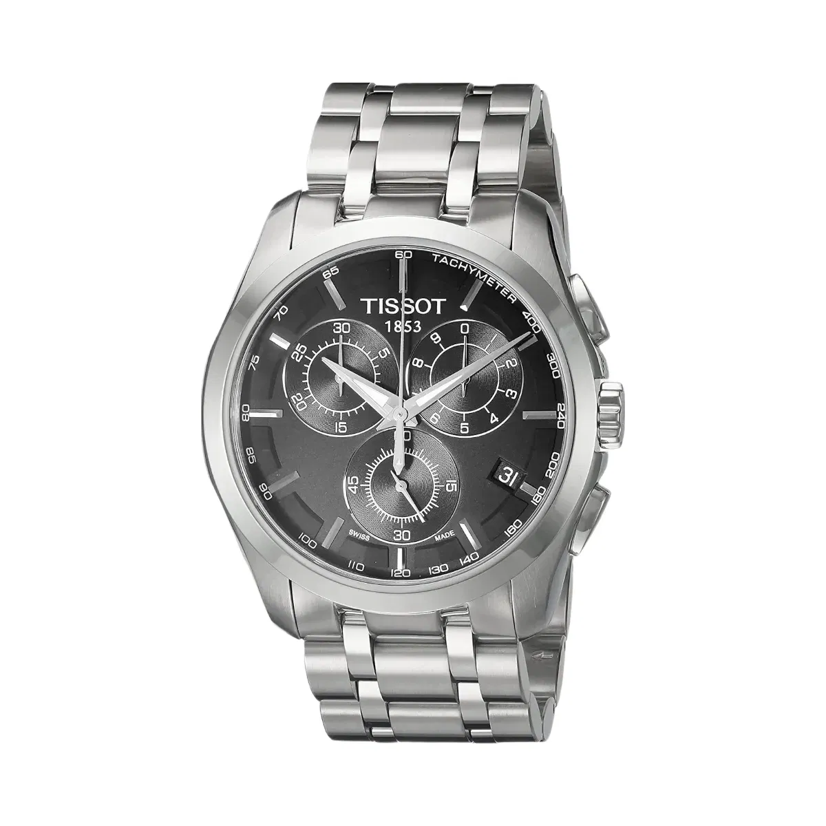 Tissot Couturier Men Quartz Black Dial Chronograph Stainless Steel Watch T0356171105100