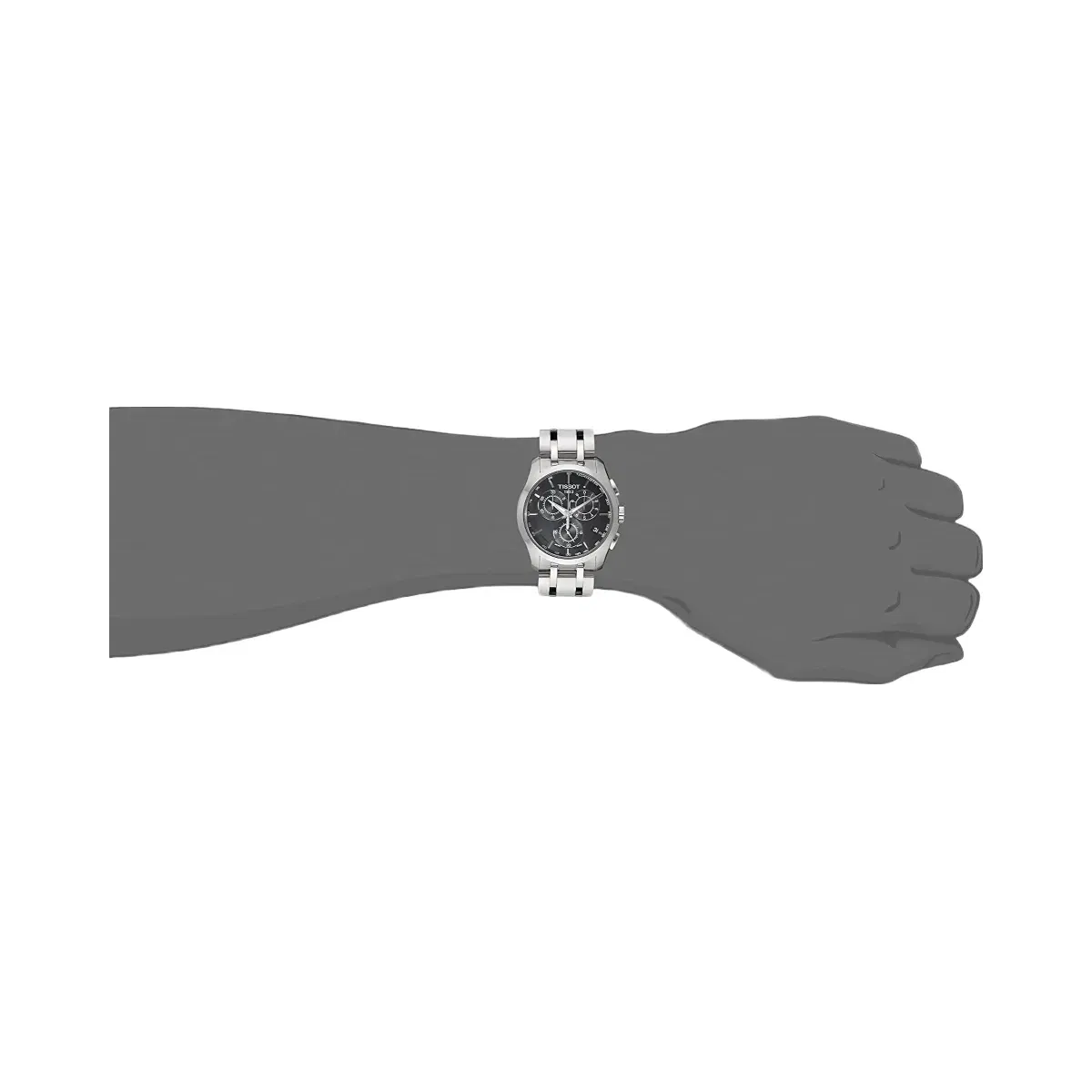 Tissot Couturier Men Quartz Black Dial Chronograph Stainless Steel Watch T0356171105100