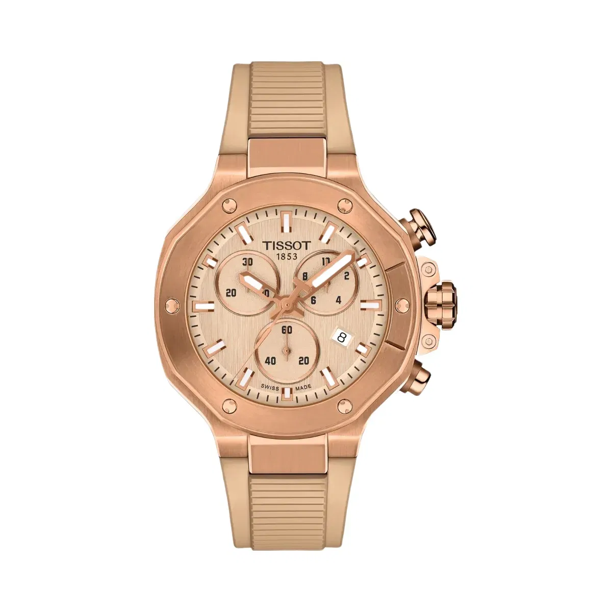Tissot T-Race Men Quartz Nude Dial Analog Silicone Watch T1418173750100