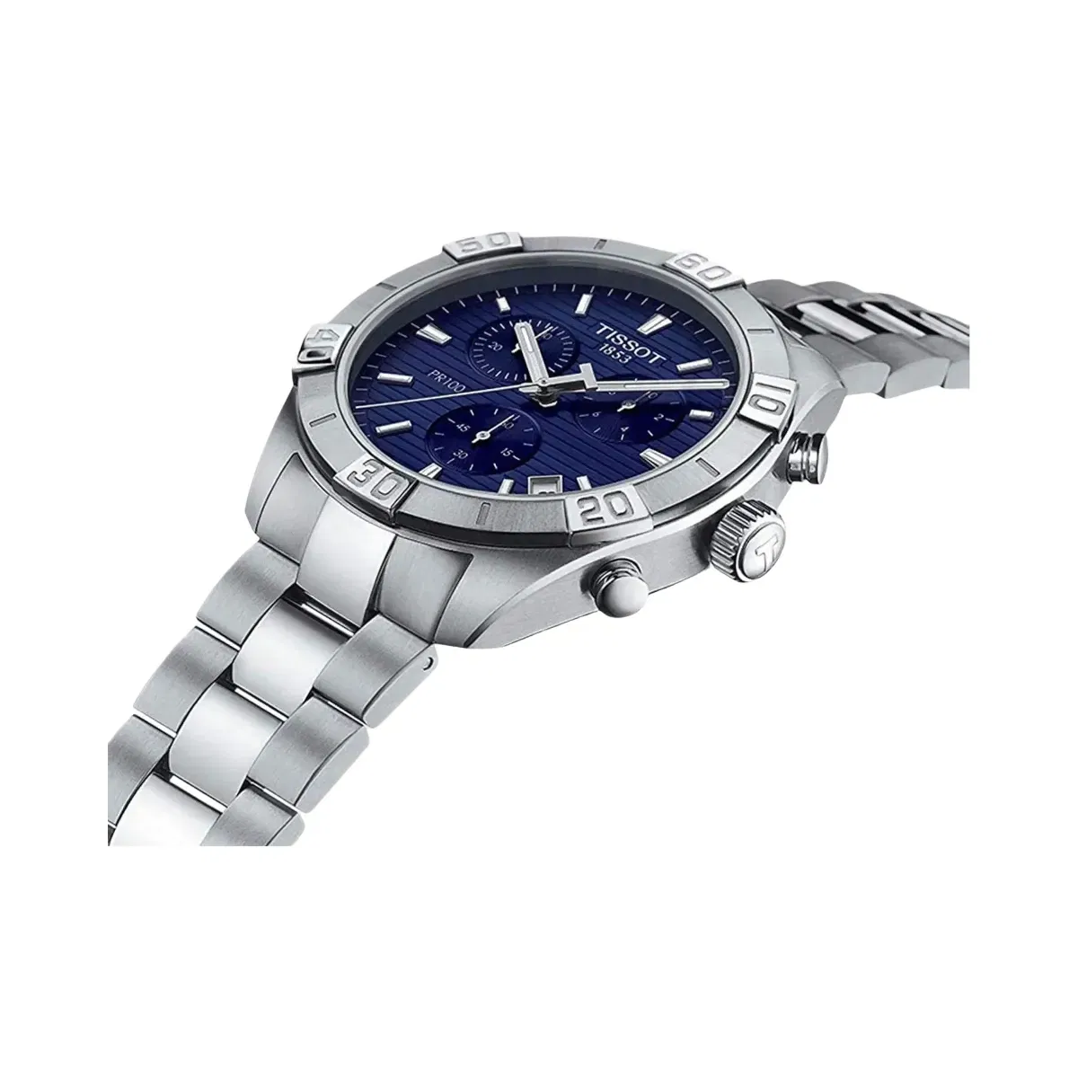 Tissot PR 100 Men Quartz Blue Dial Chronograph Stainless Steel Watch T1016171104100
