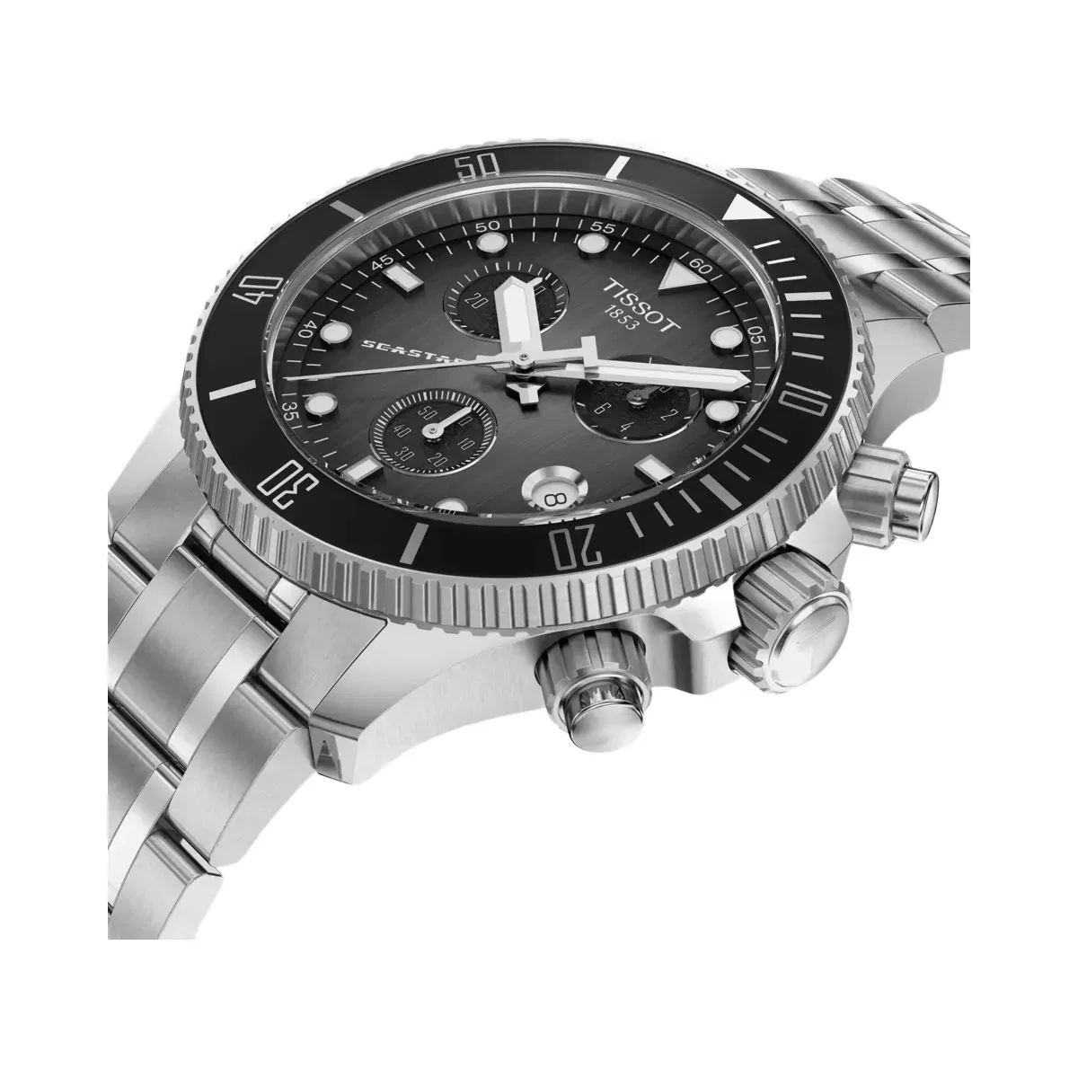 Tissot Seastar 1000 Men Quartz Black Dial Chronograph Stainless Steel Watch T1202171106100