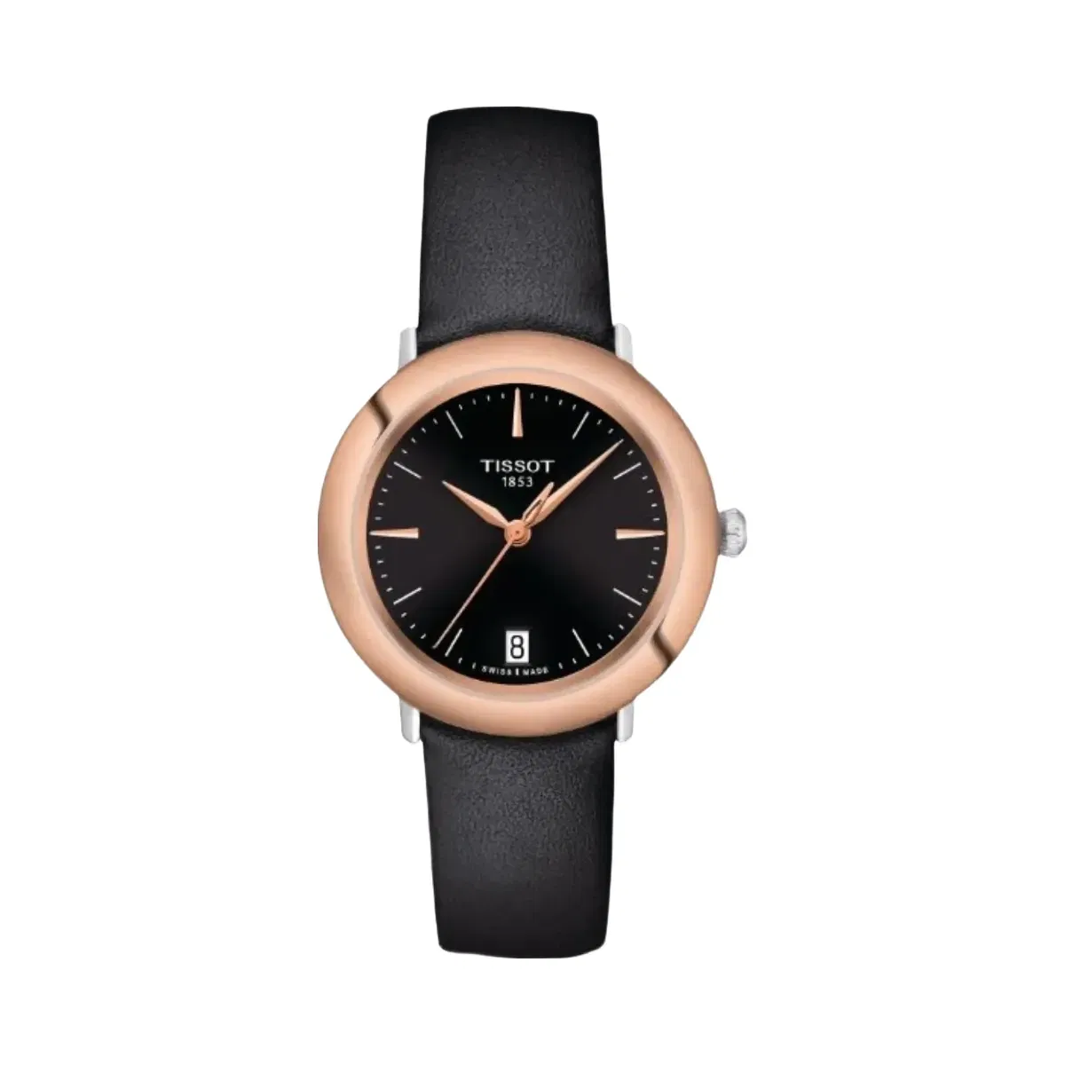 Tissot Glendora Women Quartz Black Dial Analog Leather Watch T9292104605100