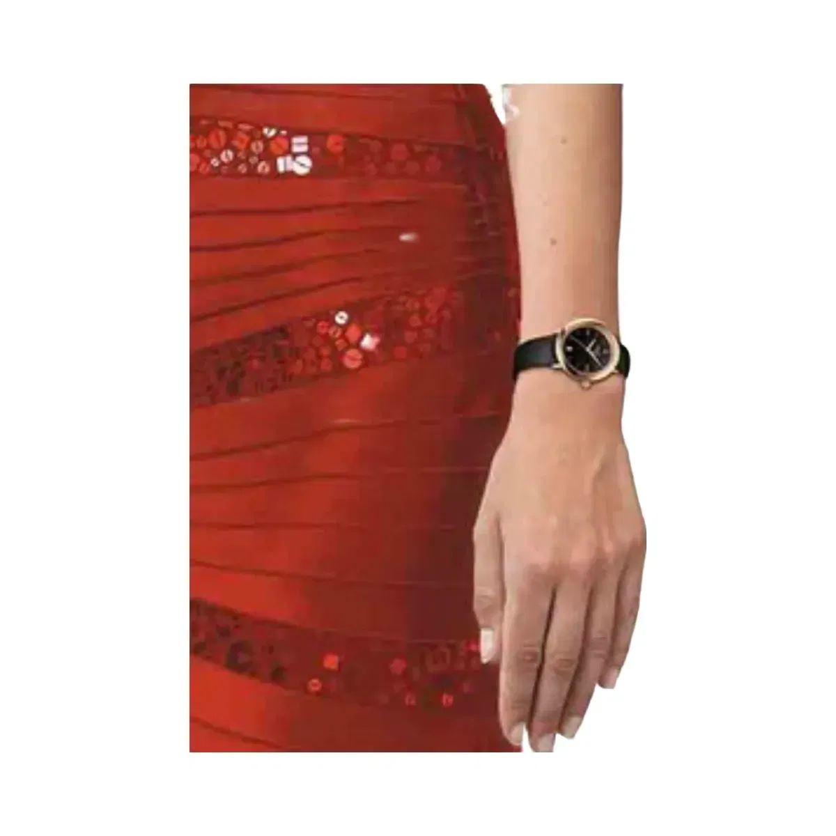 Tissot Glendora Women Quartz Black Dial Analog Leather Watch T9292104605100