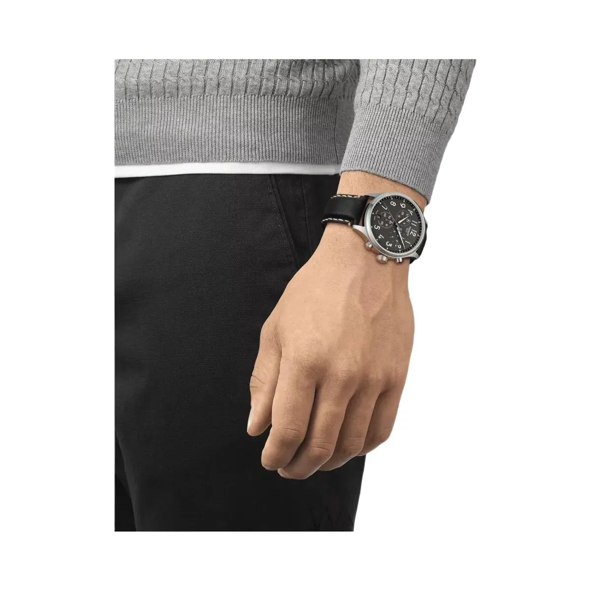Tissot Chrono Xl Men Quartz Black Dial Chronograph Leather Watch T1166171606200