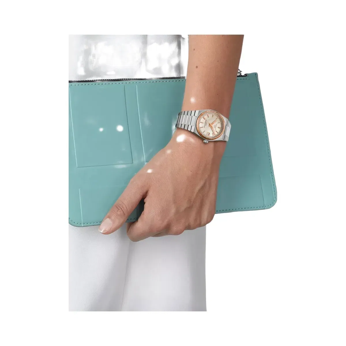 Tissot PRX Women Automatic Mother Of Pearl Dial Analog Stainless Steel Watch T9312074111100