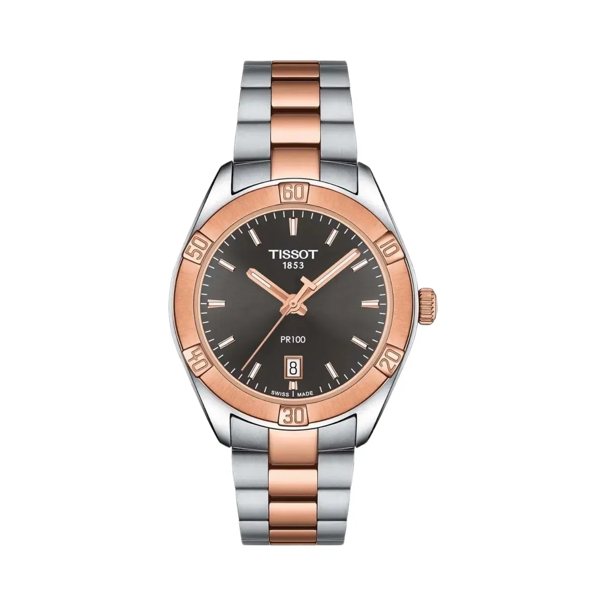 Tissot PR 100 Women Quartz Black Dial Analog Stainless Steel Watch T1019102206100