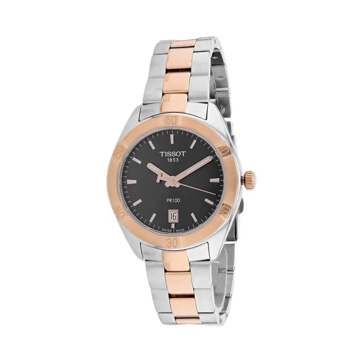Tissot PR 100 Women Quartz Black Dial Analog Stainless Steel Watch T1019102206100