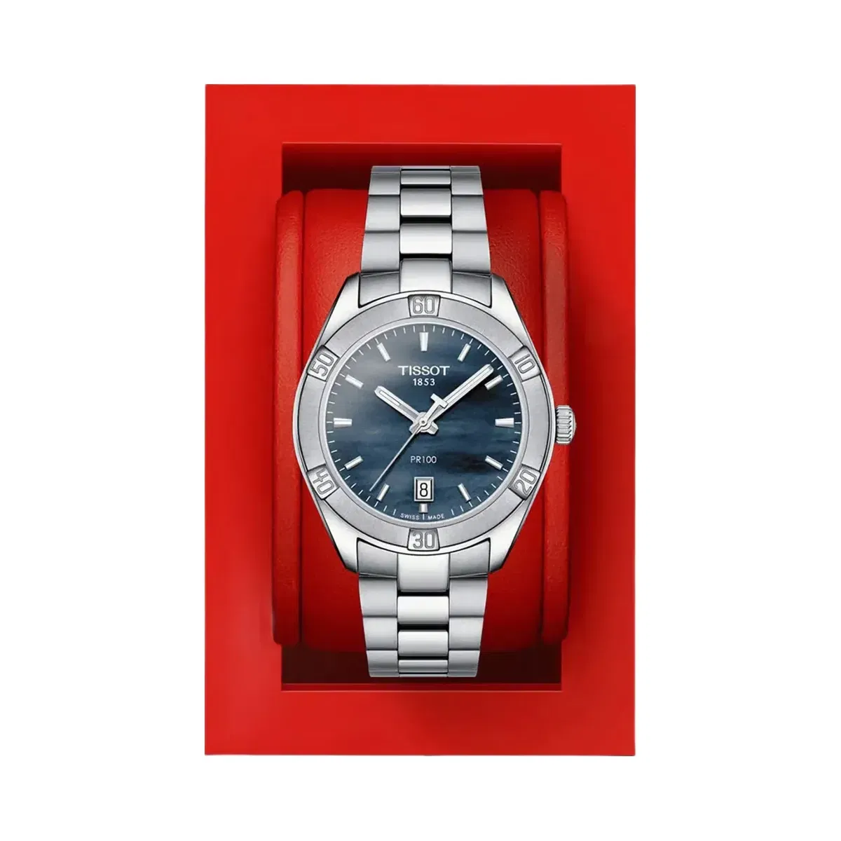 Tissot PR 100 Women Quartz Mother Of Pearl Dial Analog Stainless Steel Watch T1019101112100