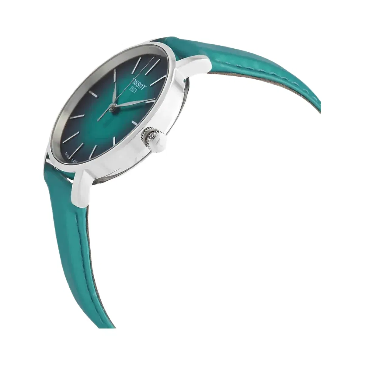Tissot Everytime Women Quartz Blue Dial Analog Leather Watch T1432101709100
