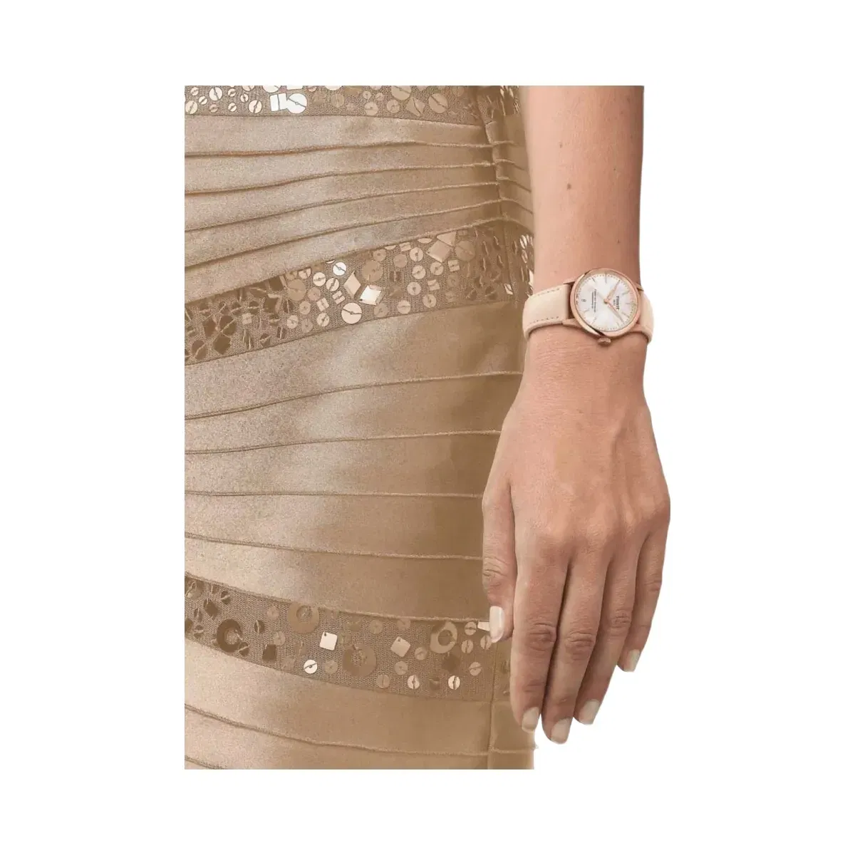 Tissot Chemin Des Tourelles Women Automatic Silver Dial Analog Leather Watch T1392073603100