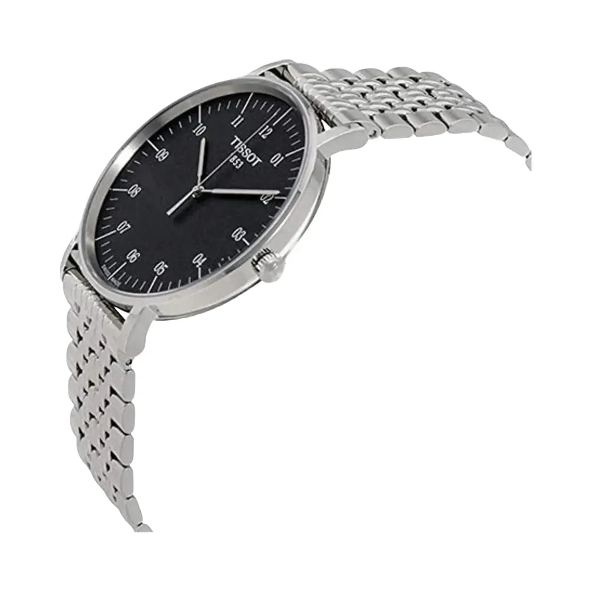 Tissot Everytime Men Quartz Black Dial Analog Stainless Steel Watch T1096101107700