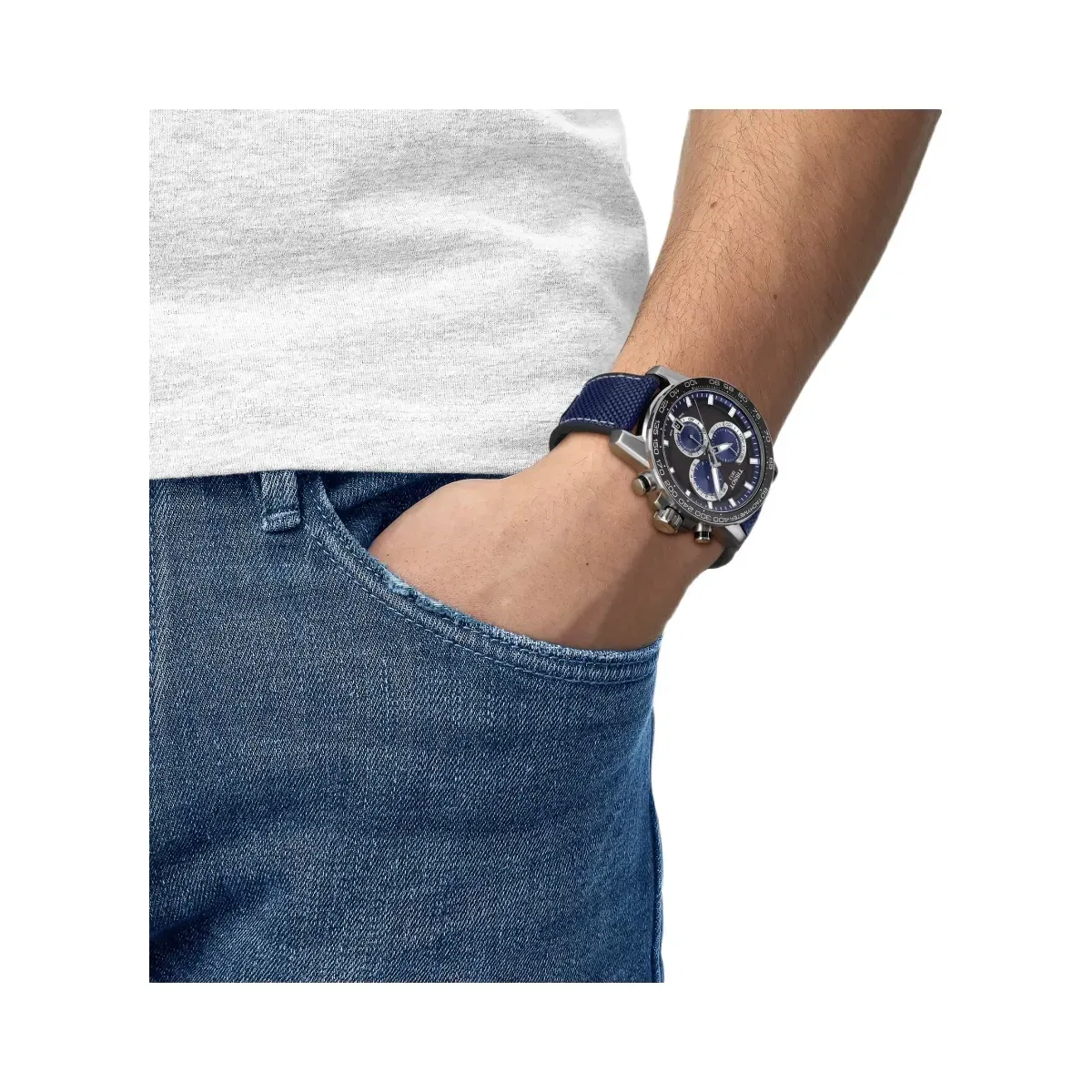 Tissot Supersport Men Quartz Black Dial Chronograph Fabric Watch T1256171705103