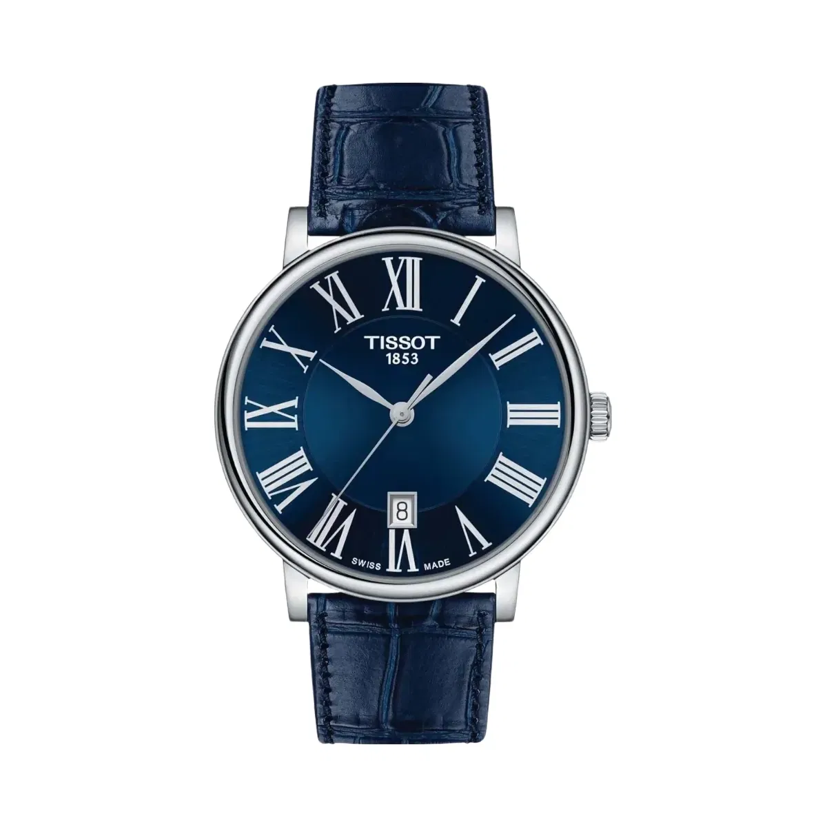 Tissot Carson Men Quartz Blue Dial Analog Leather Watch T1224101604300