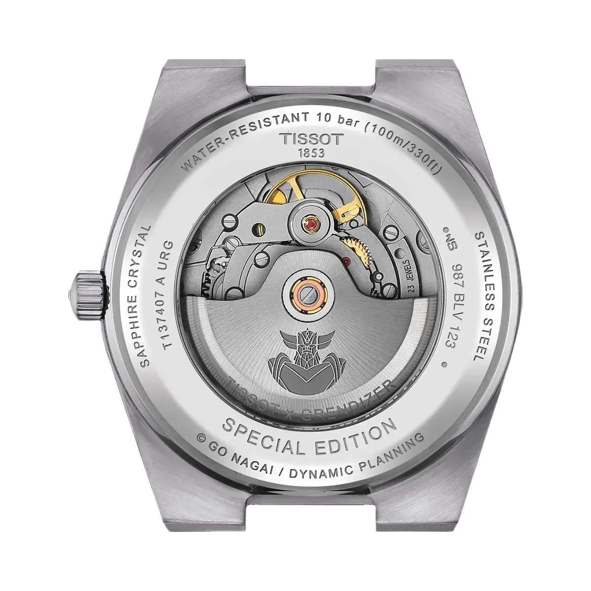 Tissot PRX UFO Robot Grendizer Men Automatic Blue Dial Analog Stainless Steel Watch T1374071104102