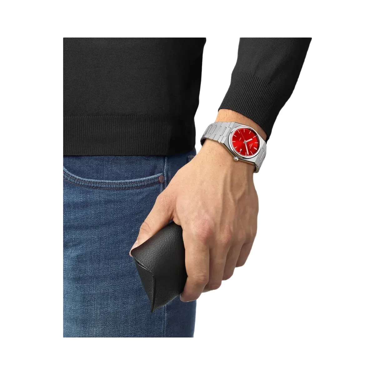 Tissot PRX Men Quartz Red Dial Analog Stainless Steel Watch T1374101142100