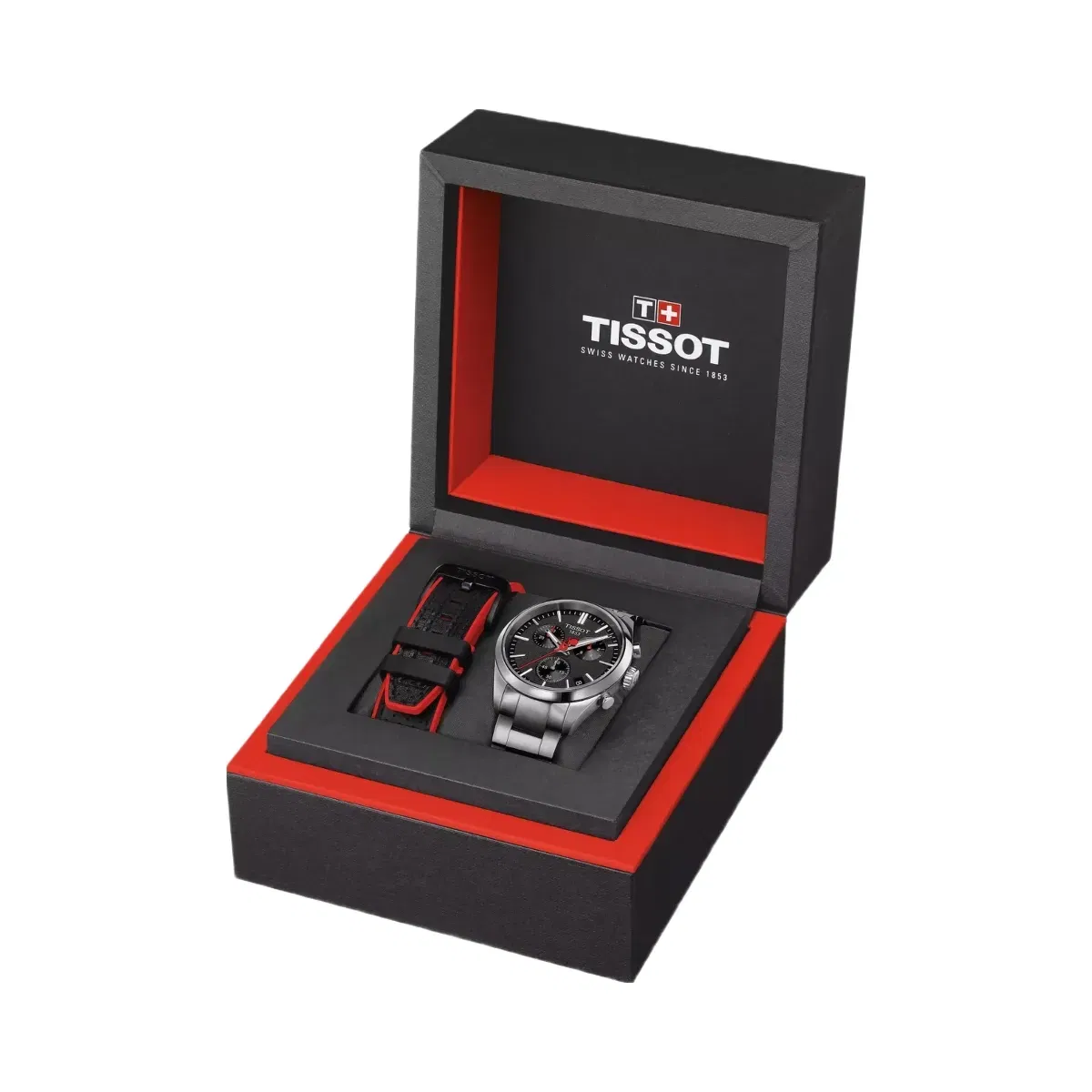 Tissot PR 100 Vuelta Men Quartz Black Dial Chronograph Stainless Steel Watch T1504171105101