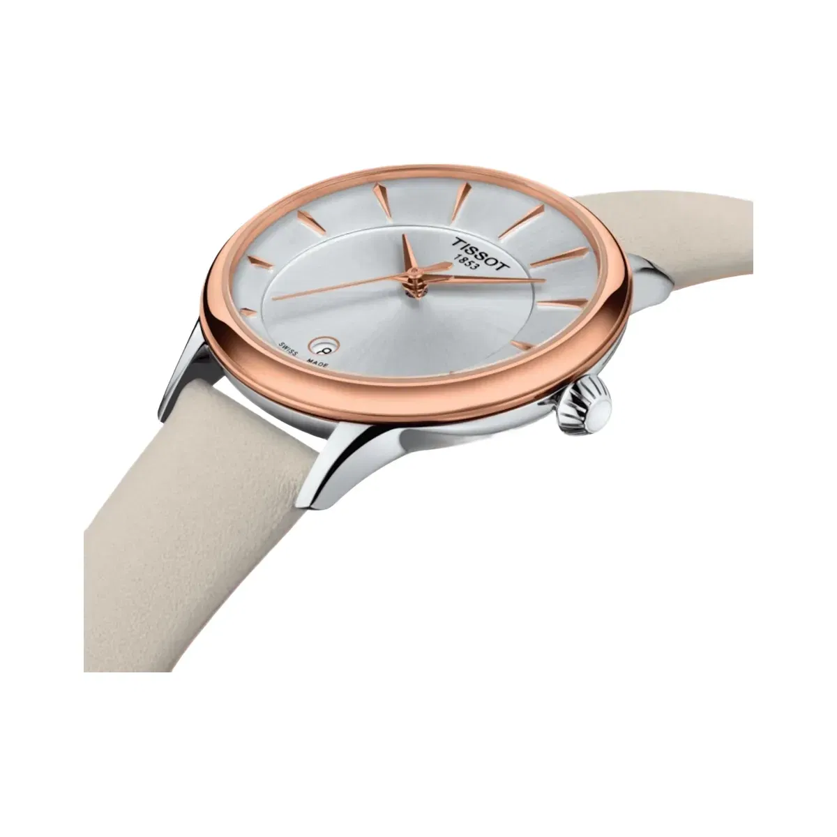 Tissot Odaci-T Women Quartz White Dial Analog Leather Watch T1332102603100
