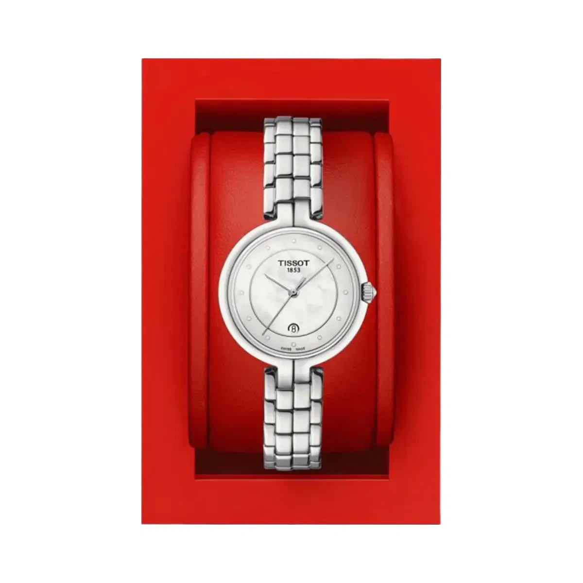 Tissot Flamingo Women Quartz Mother Of Pearl Dial Analog Stainless Steel Watch T0942101111601