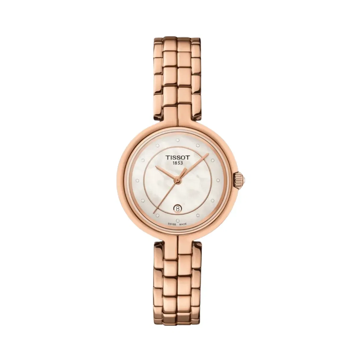 Tissot Flamingo Women Quartz Mother Of Pearl Dial Analog Stainless Steel Watch T0942103311602