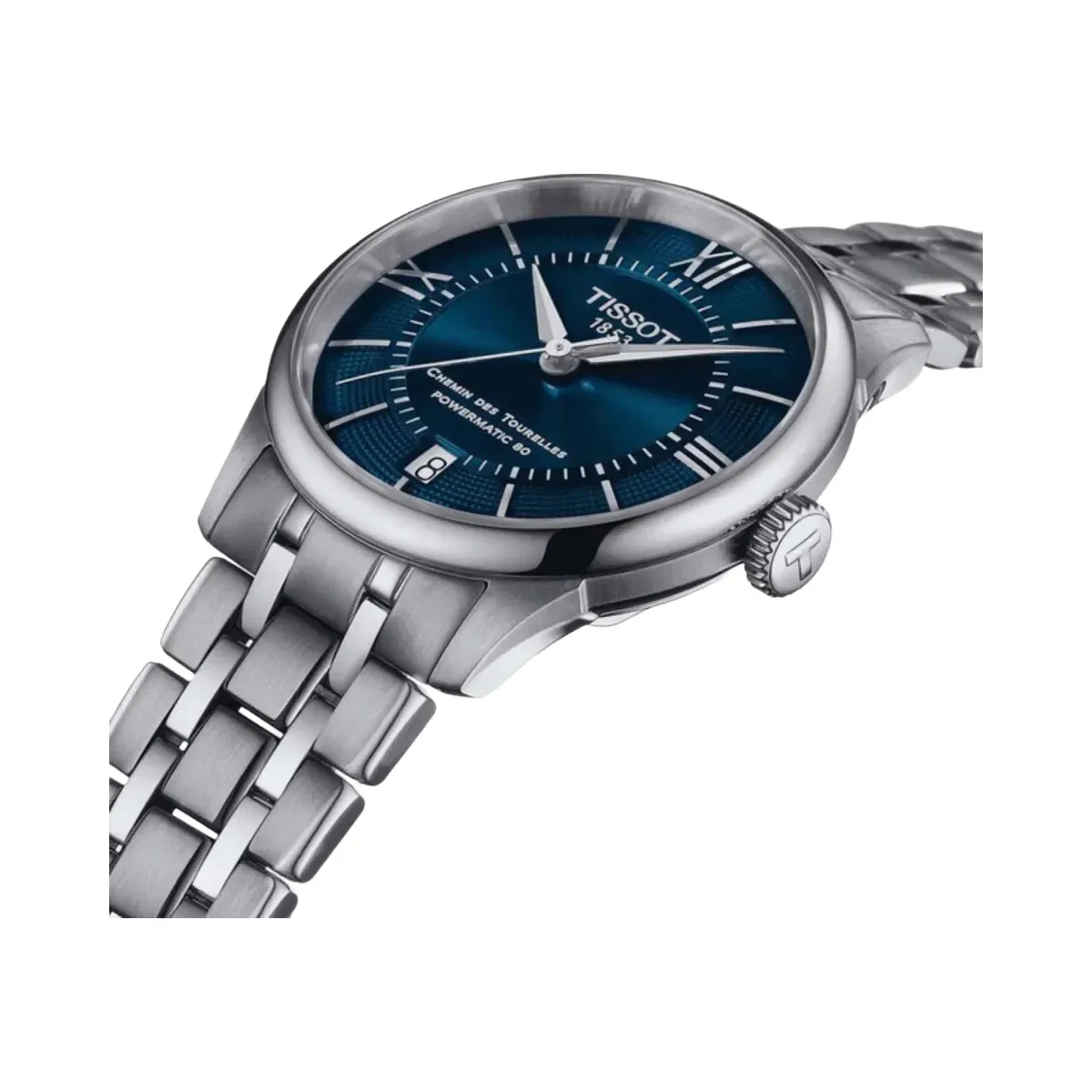 Tissot Chemin Des Tourelles Women Automatic Blue Dial Analog Stainless Steel Watch T1392071104800