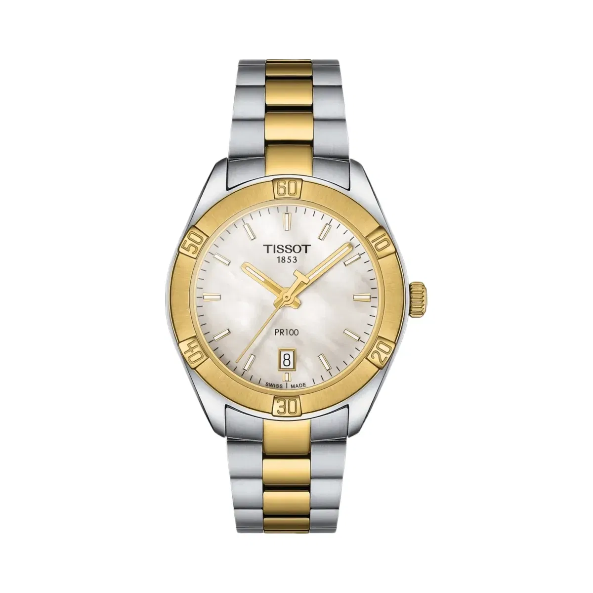 Tissot PR 100 Women Quartz Mother Of Pearl Dial Analog Stainless Steel Watch T1019102211100