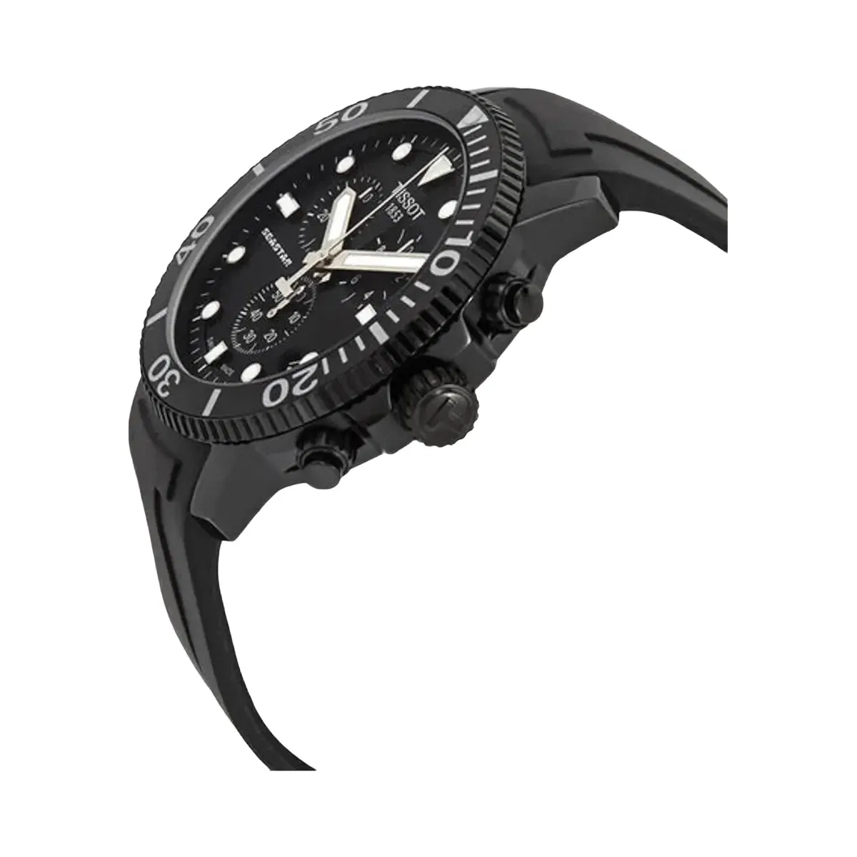 Tissot Seastar 1000 Men Quartz Black Dial Chronograph Silicone Watch T1204173705102