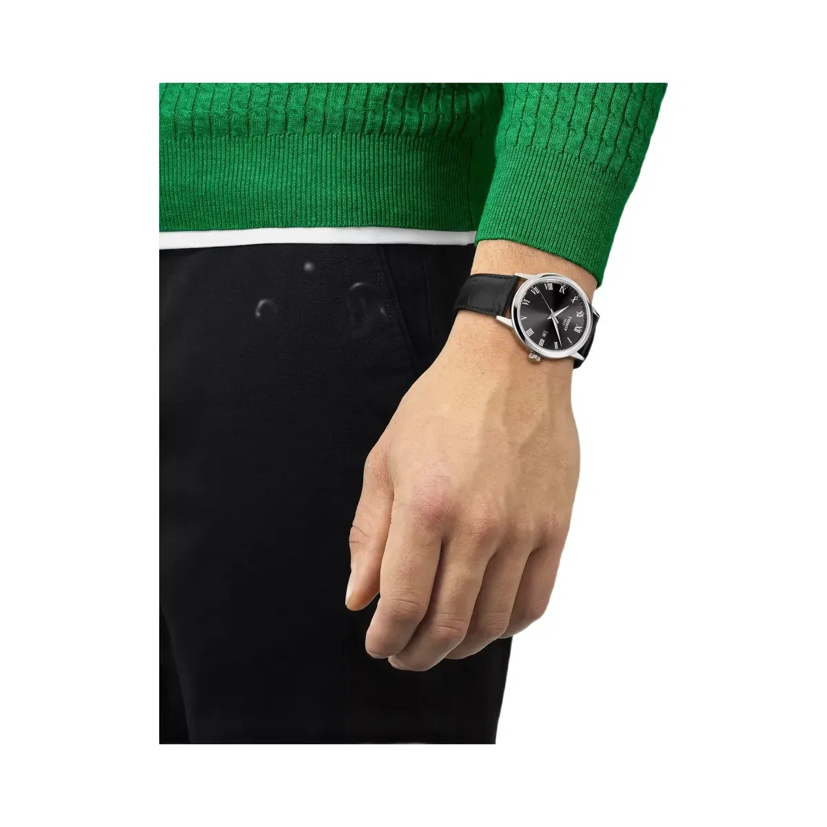 Tissot Classic Men Quartz Black Dial Analog Leather Watch T1294101605300